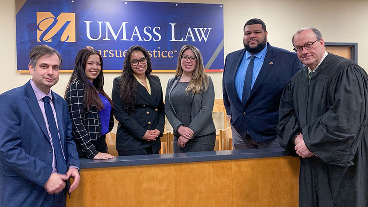 Law students with Prof. Hasday and Judge Kevan Cunningham