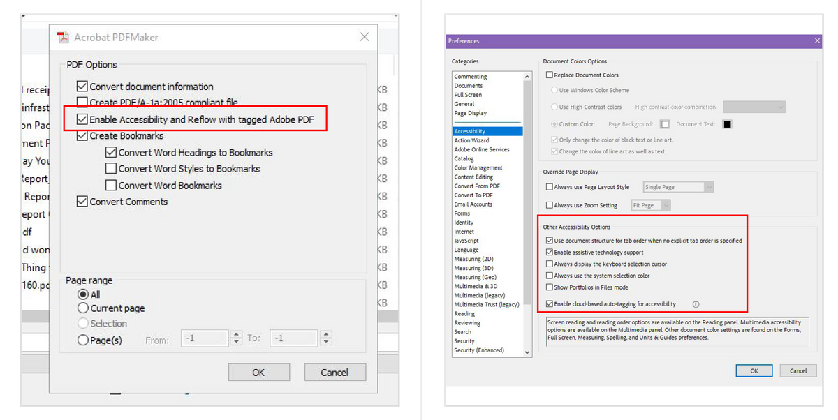 Dialog box from Microsoft word showing the 
