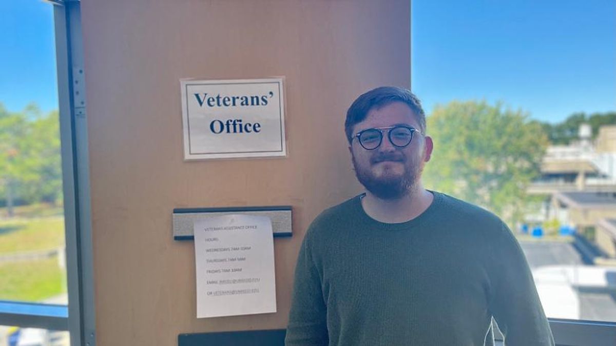 James Miceli in the Veterans Assistance office in Charlton 301