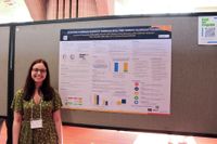 Nursing student with her research poster at the 2026 Scholarship Day