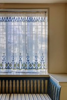 Paula Becker, handwoven historical reproduction of a Loja Saarinen Curtain (detail), assisted by Sim Rosseau. Photo Credit: James Haefner/ Cranbrook Center for Collections and Research