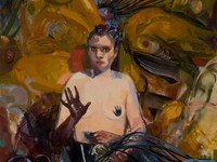 Weaning, 2017, oil on canvas, 60” x 48”