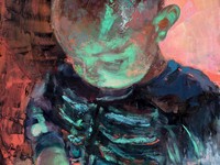 World Lit by Screens, 2016, oil on canvas, 24 “x 20”