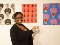 2019 BFA Senior Exhibition student presenting work