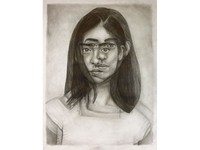 2nd Place Award: Benjamin Medeiros (Senior), Diplopia, 2018, Graphite on paper, Bishop Connolly High School, MA, Art Teacher: Gregory Sampl