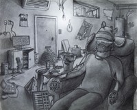 Dean's Choice: Oscar Waldman, A World Apart, 2020, pencil on paper