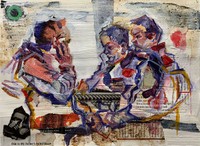 3rd Place: Zoe Napurano, Coffee wIth Dad, 2020, mixed media