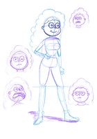 Character concept sketch sheet, digital sketching, 2021