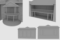 Mansion, 2021, side views and detailing of the front and back