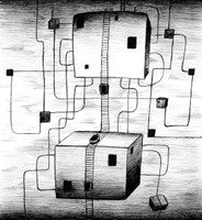 Dream 8, 2021, ink illustration, 7 x 7.5 inches