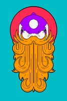 The Bearded Koi, 2021, illustrative logo, 15 inches x 20 inches