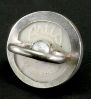 A Woman & The Pearl, 2021, antique button, pearl, sterling silver