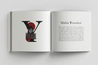 Malala Yousafzai, 2021, visual biography, 8.5 in x 8.5 in