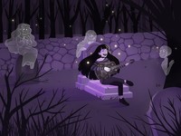 Ghost Song, 2021, digital illustration, 12x9 inches