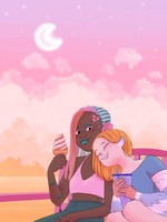 Seaside Date, 2021, digital illustration, 9x12 inches