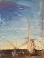 Water Tower, 2021, oil on canvas, 18 X 24 inches