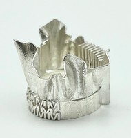 Cuff, ring, sterling silver