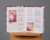 For The Sake of Me fourteenth spread, 2022, the first spread from the fifth interview with Enrique Popoteur, 7.75x11.75 in