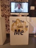 For The Sake of Me interview and identity poster install, 2022, 20x28 in