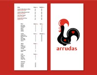 Arrudas Restaurant Drink Menu, 2022, 4 X 9.12 matte cardstock
