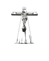 12th Station- Jesus Dies Upon the Cross, 2022, ink, 8 x 8 in.