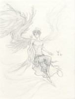 I: Innocence, 2022,  graphite on mixed media paper, 11 x 14 in.