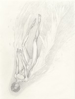 III: Exile, 2022,  graphite on mixed media paper, 11 x 14 in.