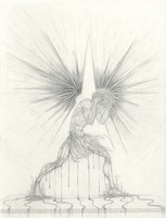 V: Corruption, 2022,  graphite on mixed media paper, 11 x 14 in.