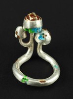 Mushroom Ring, 2021, transparent enamel on fine silver, 7/8 x 3/4 x 7/8 in