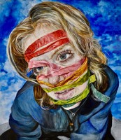 Honorable Mention: Eliana Groben, After I Survive The Rain, 2022, acrylic, 22 x 18 in.