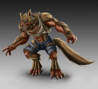 Goldwynn The Werewolf, 2023, Just to take on concept art without line work, 21.2 x 19.3 in.