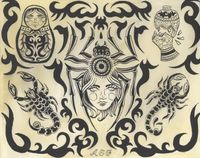 Blackwork III, 2023, ink and gouache on hard pressed watercolor paper, 8x10 in.