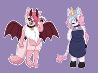 Shells and Luna, 2022, art of mascot and unicorn character, 16.7 x 12.5 in.