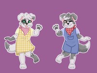 Amelia and Duke, 2022, art of twin dogs, 16.7 x 12.5 in.