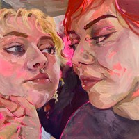 Gayze, 2022, oil on gesso board, 10 x 10 in.