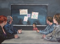 2nd PLACE AWARD - Chloe Xu (junior), Judgement-Free Zone, 2023, acrylic paint | Belmont High School (Belmont, MA), Teacher: Mark Milowsky
