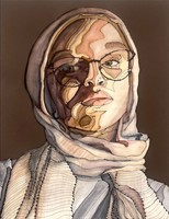 HONORABLE MENTION - Sara Delic (junior), Self Portrait, 2023, marker, pen, watercolor, paper | Wethersfield High School (Wethersfield, CT), Teacher: Andrea Haas