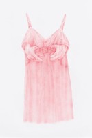Azita Moradkhani: Pink Belt, 2020, colored pencil, 40x26 in. Courtesy Jane Lombard Gallery and the artist.