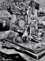 2D Recognition Award (tie) - Ella Quin (junior), Nonnewaug High School (Woodbury, CT), Teapots and Ties, 2024, 2D, Teacher: Leeza Desjardins