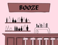 The Eighty Fourth Cent, 2025, booze bar illustration, 11 x 8.5 in.