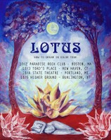 Lotus Dream, 2024, oil and acrylic on canvas with digital type, 16 x 20 in.