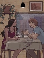 First Date, 2025, digital illustration, 12 x 16 in.