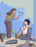 Paint Stains, 2025, digital illustration, 12 x 16 in.