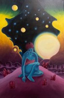 “Aurora”, 2024, acrylic on canvas, 36 x 24 in.