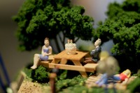 Isolation (detail), 2025, cow skull, wood, mixed media, 8.5 x 19 x 6.5 in.