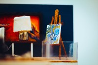 Freshly Moved In (detail), 2024, wood, fabric, beads, mixed media, 10.75 x 6.5 x 8 in.