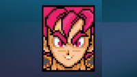 Crimson Hero Sprite Face, 2026, Edited with piskel in google chrome