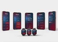 QUEUE, 2026, screen design overview with watch faces, 17.042 x 12.5 in.