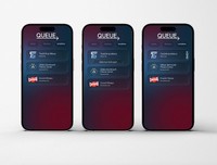 QUEUE, 2026, home location selection user flow, 5.78 x 2.82 in.