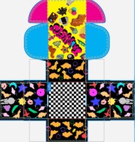 Trinkets Package Design Outside, 2026, the outer dyeline design template for the main box design, 8x8x5 in.